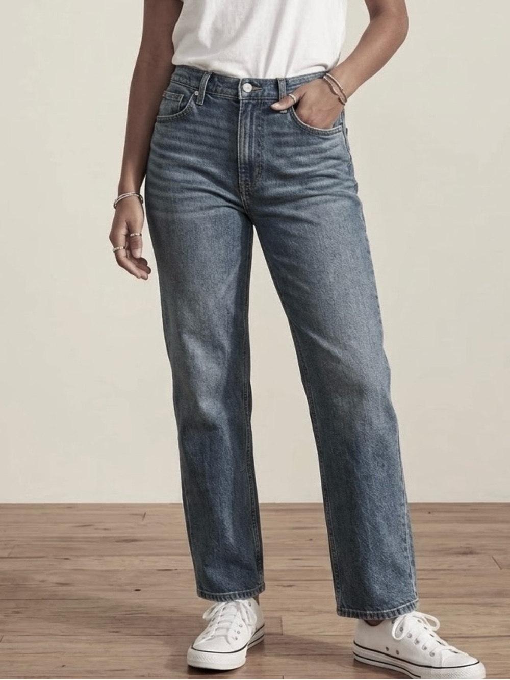 L.L. Bean Like New Straight Leg Jeans Blue 14P Petite
